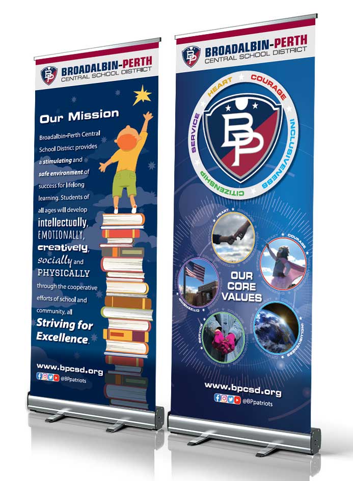 Broadalbin-Perth banner stand graphics