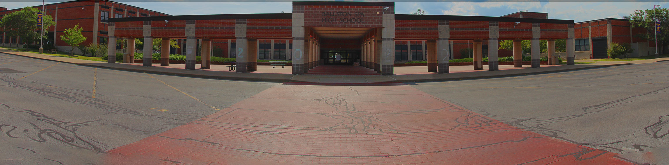 High School building entrance